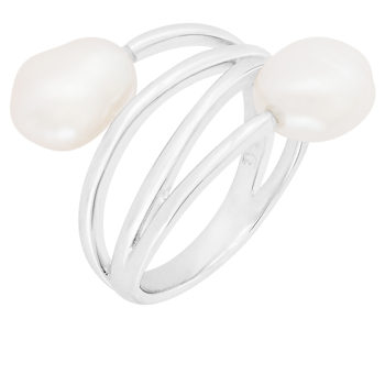 Keshi Freshwater Pearl Bypass Ring In Sterling Silver