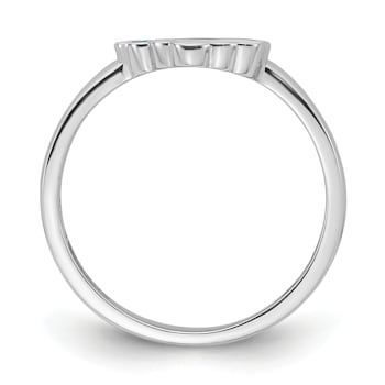 Rhodium Over Sterling Silver Multi-color Enameled Rainbow Children's Ring