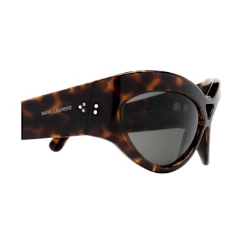 Saint Laurent Brown Havana Wrap Around Frame / Gray Lenses Sunglasses