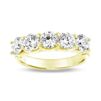 2.00ctw 5 Stone Wedding Band 14k Yellow Gold