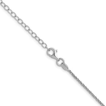 Platinum 950 Over Sterling Silver Fancy Glitter 16" with 2"
Extension Rope Chain Necklace