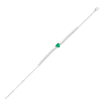 Lab Created Emerald and Moissanite Accent Sterling Silver Heart Shape
Tennis Bracelet