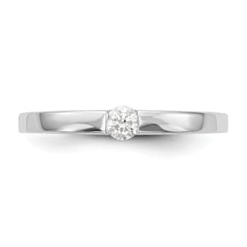 Rhodium Over 14K White Gold First Promise Diamond Promise/Engagement
Ring 0.10ctw