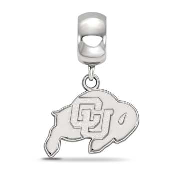 Sterling Silver Rhodium-plated LogoArt University of Colorado Small
Dangle Bead