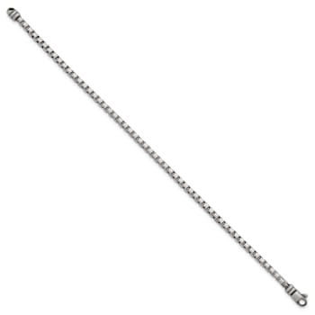 Sterling Silver Antiqued and Satin 3.2mm Box 8 Inch Chain