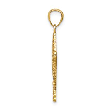 14k Yellow Gold Leaf Pendant