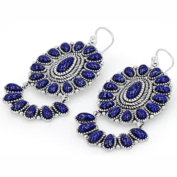 Lapis Lazuli Sterling Silver Statement Dangle Earrings 9x4mm 6x3mm 5x3mm