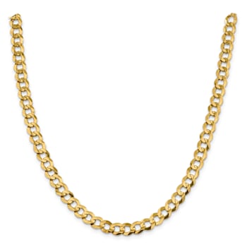 14k Yellow Gold 8.3mm Flat Cuban 22 Inch Chain