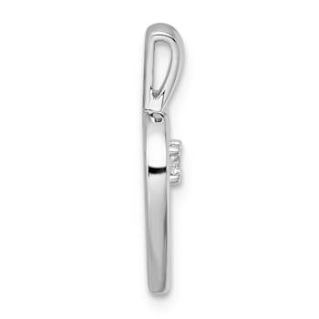 Rhodium Over 14k White Gold Diamond Heart Pendant