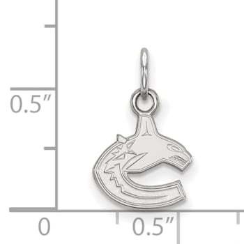 Rhodium Over Sterling Silver NHL LogoArt Vancouver Canucks Extra Small Pendant