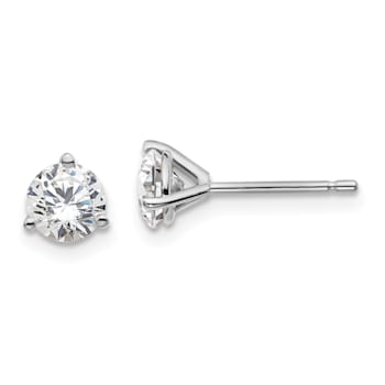 14K White Gold Lab Grown Diamond 1 1/4ctw VS/SI GH 3 Prong Earrings