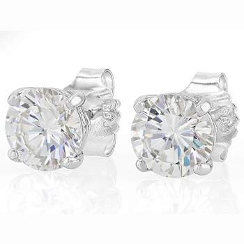 5.00ctw Diamond Simulant Stud Earrings In Sterling Silver