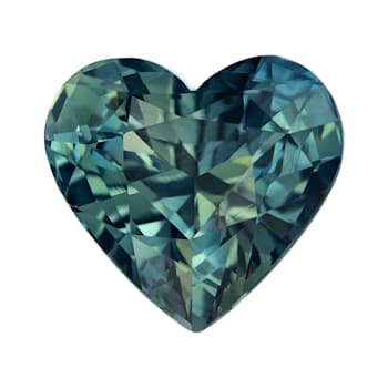 Blue-Green Sapphire Loose Gemstone Unheated 7.7mm Heart Shape 2.10ct