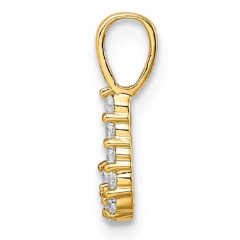 14K Yellow Gold Lab Grown Diamond Letter J Initial Pendant