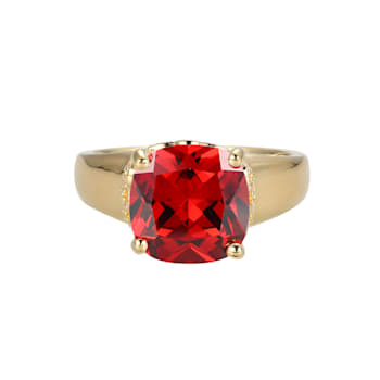 Red And White Cubic Zirconia 18k Yellow Gold Over Silver January
Birthstone Ring 7.23ctw