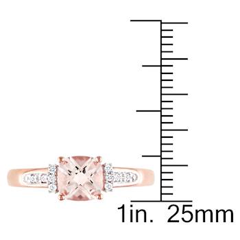 Morganite and Diamond 10K Rose Gold Ring 1.00ctw