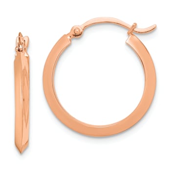 14k Rose Gold Polished 3/4" Hoop Earrings