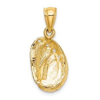 10K Yellow Gold 2D Textured Abalone Shell Charm