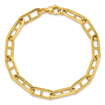14K Yellow Gold 6.6mm Anchor Link 8 inch Bracelet