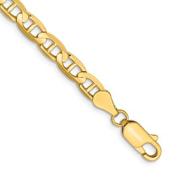 10k Yellow Gold 4.5mm Concave Mariner Link Bracelet