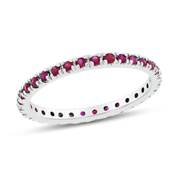 0.65ctw Ruby Eternity Band Ring in 14k White Gold