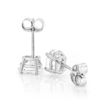 Lab-Grown Diamond Oval Stud Earrings In 14K White Gold 1.00ctw