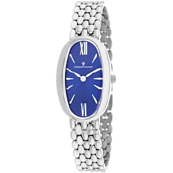 Christian Van Sant Women's Lucia Blue Dial Stainless Steel Bracelet Watch