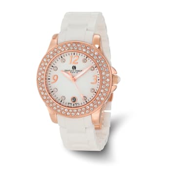 Ladies Charles Hubert White Ceramic 40mm Watch