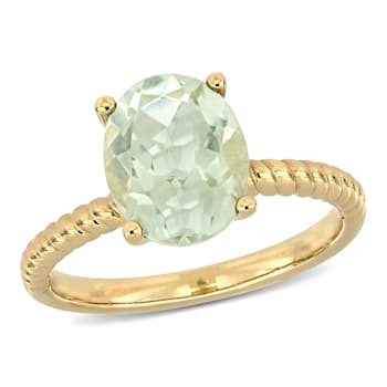 2.33ctw Green Quartz 14k Yellow Gold Ring