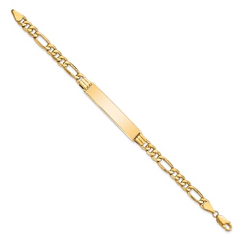 10k Yellow Gold Figaro Link ID Bracelet
