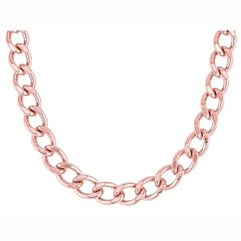 Copper Beveled Curb Chain Necklace 8mm 18 Inch