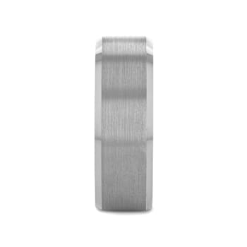 SHEFFIELD Flat Beveled Edges Tungsten Ring with Brushed Center 8mm