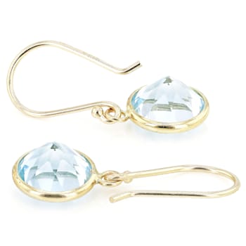 Sky Blue Topaz 14k Yellow Gold Dangle Earrings 5.00ctw