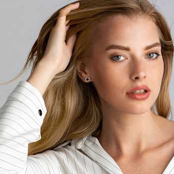 Rhodolite and Diamond 14K White Gold Earrings 5.44ctw