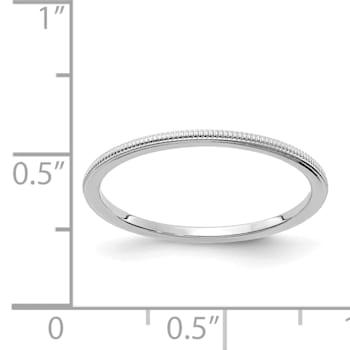 14K White Gold 1.2mm Milgrain Stackable Expressions Band