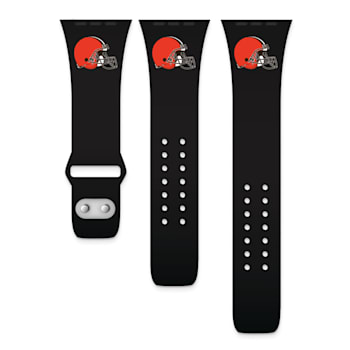 Gametime Cleveland Browns Black Silicone Band fits Apple Watch (42/44mm
M/L). Watch not included.