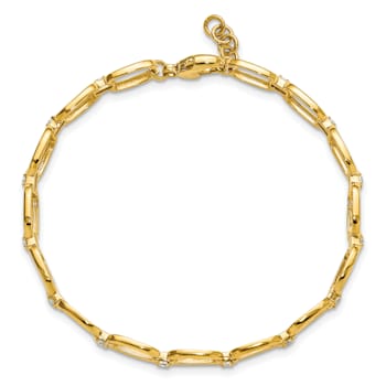 14K Yellow Gold Lab Grown Diamond VS/SI GH, Oval Link with 0.25 Inch
Extension Bracelet