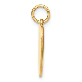 14k Yellow Gold Textured Flag Heart Pendant