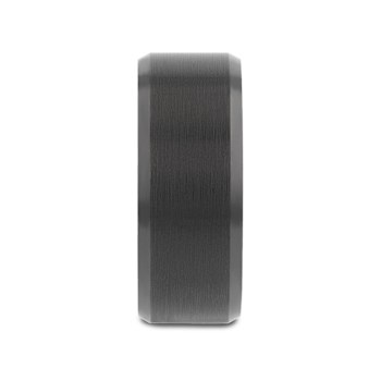 ELISE Black Tungsten Ring with Polished Beveled Edges and Brush Finished
Center 10mm