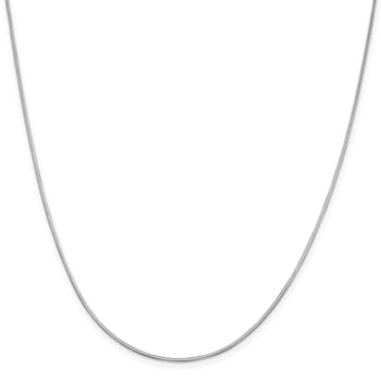14K White Gold 1mm Octagonal Snake Chain Necklace