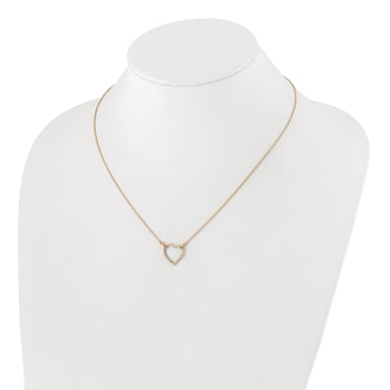 14K Yellow Gold Lab Grown Diamond Heart Pendant Necklace