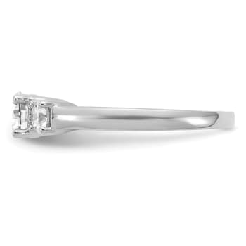 Rhodium Over 14K White Gold Lab Grown Diamond SI1/SI2, G H I, 3-Stone
Engagement Ring