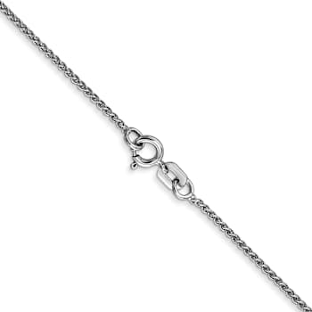 14k White Gold 1mm Solid Polished Wheat Chain 22 Inches