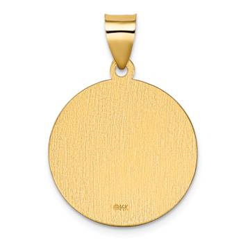 14k Yellow Gold Polished and Satin St. Kateri Medal Pendant