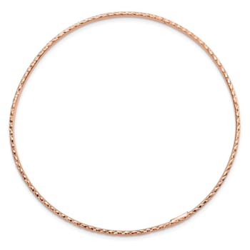 14K Rose Gold 1.5mm Diamond-cut Slip-on Bangle Bracelet