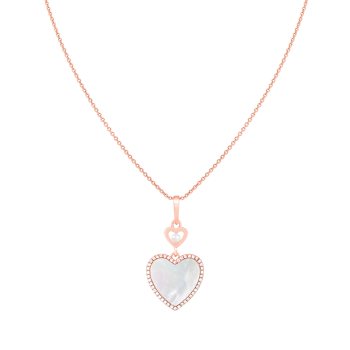 3-3½mm Cultured Freshwater, Mother of Pearl and Cubic Zirconia Rhodium
Over Sterling Silver Pendant