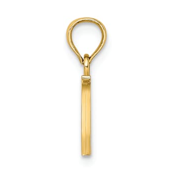 14k Yellow Gold Polished Block Letter W Initial Pendant