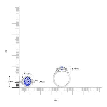 14K White Gold Tanzanite and Diamond Ring 1.93 ctw