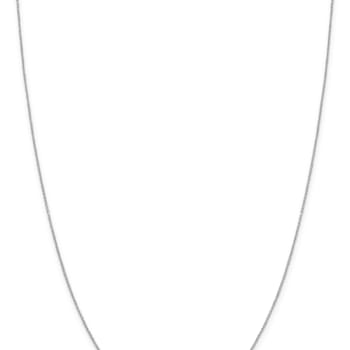Rhodium Over Sterling Silver 1mm 8 Sided Diamond-cut Cable Chain Necklace