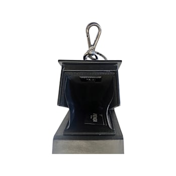 Fendi Roma Mini Box Black Leather Key Ring Charm